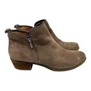 Lucky Brand Bartalino Tan Suede Zippered Accent Casual Ankle Boots Women’s 11